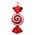 Red and white Christmas candy hanging ornament, PVC festive stage prop, 55cm decor. - Red Thread Pattern
