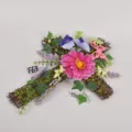 Easter twig cross wreath with colorful flowers spring home decor window hanging ornament - Style 10
