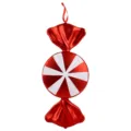 Rood-witte PVC kerst snoep hangende ornament, ideaal voor kerstboom en feestelijke decoratie. - Rode Esdoornbladeren
