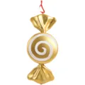 Large gold candy Christmas hanging decoration PVC painted swirl ornament for holiday party props - Gold Spiral