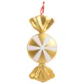 Gold white PVC candy Christmas ornament 55cm hanging prop for holiday party stage decor - Gold Maple Leaf