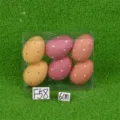 Set d'œufs de Pâques en plastique coloré à pois dans une boîte transparente pour décoration. - Ensemble 22