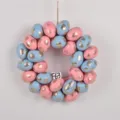 Easter egg wreath with blue and pink speckled eggs for spring holiday home decor. - 20 Styles Set