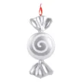 Zilveren PVC snoep hangend ornament voor kerstfeest decoratie, 55cm grote podium rekwisieten. - Zilver Spiraal