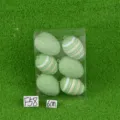 Lot de 6 œufs de Pâques décoratifs verts en boîte transparente, avec paillettes et rayures. - Groupe 26