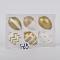 Ensemble de 6 oeufs de Pâques décoratifs en plastique, pour la décoration de fête. - Groupe 30