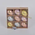 Ensemble de 9 œufs de Pâques décoratifs en plastique coloré suspendus ornements fête maison - Groupe 33