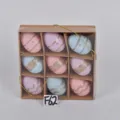 Ensemble d'œufs décoratifs de Pâques avec 9 œufs pailletés colorés dans une jolie boîte cadeau. - Groupe 34