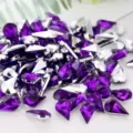 Purple teardrop acrylic rhinestones 8x13mm DIY craft gems sparkly jewels decorative stones - Deep purple