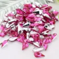 Acrylic pointed back rhinestones teardrop pink flatback crystals for DIY crafts decor 8x13mm - Peach Pink