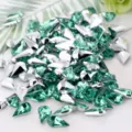 Green teardrop acrylic flatback rhinestones 8x13mm for DIY crafts and nail art decor - Green