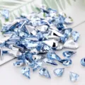 Light Blue Teardrop Acrylic Rhinestones 8x13mm Flatback Craft Gems For Nail Art 10pcs - Light Blue