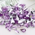 Acrylic teardrop pointed back rhinestones purple diy craft decorative gems 8x13mm - Light Purple