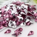 Purple acrylic teardrop rhinestones pointed back flatback crystal gems for DIY crafts 10pcs - Grape Purple