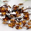 Acrylic teardrop rhinestones with silver backing, pointed bottom gems for DIY craft decor. - Coffee