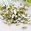 Acrylic teardrop pointed back rhinestones for DIY craft decorations sparkling crystal stones - Light Yellow