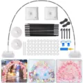 Kit d'arche de ballon avec sacs d'eau mâts clips et pompe pour décoration de fête et mariage - Lot 1 : Grande arche de ballons avec tige à 15 sections et sac à eau