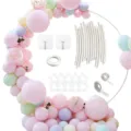 Kit d'arc de ballon rond support de ballon réutilisable cadre d'outil de décoration - Support en anneau de 150 cm de diamètre / Blanc