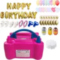 Kit de pompe à ballon électrique avec ballons aluminium d'anniversaire et latex pour déco - Ensemble de Ballons Dorés