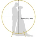 Support de fond d'arche en métal rond doré pour mariage et fête d'anniversaire 6FT. - Doré 1,8 m (modèle emballage court en spirale 44 cm)