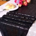 Chemin de table à paillettes noir pour mariage fête anniversaire décoration 30x275cm. - Noir