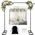 Support de fond d'arche de ballon de mariage carré lourd mât de table réglable avec pinces - Noir