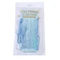 Rideau à franges en feuille pour décoration de mur de fond de mariage anniversaire, brillant. - Rideau à franges laser bleu clair, 2 m