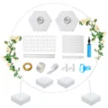 Kit d'arche de ballon rond avec bases tiges pompe et fleurs pour decoration de fete. - Support arche ronde 150 cm avec 2 bases (sac à eau carré de 7 kg) + accessoires