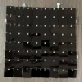 Glossy black sequin wall panel detail, square sparkle wind panel for party stage backdrop. - Black