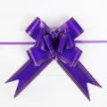 Purple pull bow with gold stripes for wedding car decoration and gift wrapping package nice - Purple