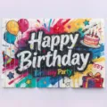 Shimmer wall sequin backdrop for birthday party celebration, colorful sparkle panel. - 90*60CM / Happy Birthday / White