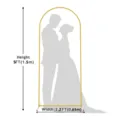 Gold iron wedding arch stand backdrop frame for party decoration, 5ft height and 2.2ft width. - 5ft x 2.2ft / Glazed Gold