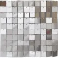 Mur de paillettes fond carre scintillant pour decoration de scene de fete de mariage - Lot de 12 / Argent