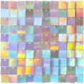 Panneau de fond à paillettes carrées irisées, variante de décoration murale scintillante. - Lot de 12 / Argent Holographique