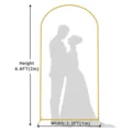 Gold metal wedding arch backdrop stand 6.6ft tall 3.3ft wide for party decoration ceremony. - 6.6ft x 3.3ft / Glazed Gold