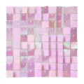 Panneau de mur de paillettes carree iridescente rose pour decor de scene de mariage. - Rose fantôme