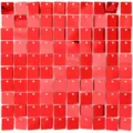 Panneau mural à sequins carrés rouges fond brillant pour fête de mariage scène. - Rouge