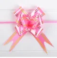 Vue détaillée du nœud rose brillant avec des bandes dorées pour un emballage cadeau. - 30# Bord Doré / 2.5g / Rose