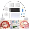 Kit arche de ballon avec 15 tiges en fibre de verre et bases d'eau pour déco de fête et mariage - Lot 2 : Grande arche de ballons avec tige à 15 sections et sac à eau