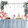 Kit de support d'arche de table réglable avec ballons et guirlande lumineuse pour mariage. - Noir