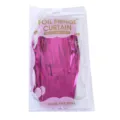 Pink foil fringe curtain detail view, 1x2m matte metallic door curtain for party decor. - Rose Red 2m Matte Tinsel Curtain