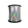 Ruban holographique pour ballons et décoration de mariage, rouleau brillant de 250 yards. - Argent