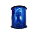 Blue holographic curling ribbon roll for balloons, gift wrapping, and party decoration. - Blue