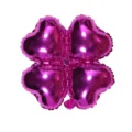 Ballon en aluminium trèfle rose vif, design en forme de cœur pour mariage et fête. - Rose rouge
