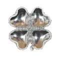 Ballon en aluminium feuille de trèfle à quatre feuilles pour fête de mariage anniversaire. - Argent