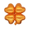 Orange four leaf clover foil balloon variant, ideal for wedding, birthday, and party decor. - Orange