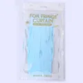 Rideau a franges en aluminium bleu clair pour decoration de fond de fete danniversaire. - Bleu