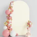 Arch backdrop cover and balloon set for wedding birthday party photography studio props - Off White