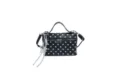 Sac à main à pois noirs et blancs, sac bandoulière poignée supérieure élégant et décontracté. - Avec Pendentif / Noir