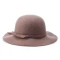 Eleganter brauner Wollfilzhut mit Schleifendekoration für Damen in der Wintermode - M (56-58cm) / Gemischtes Kamel